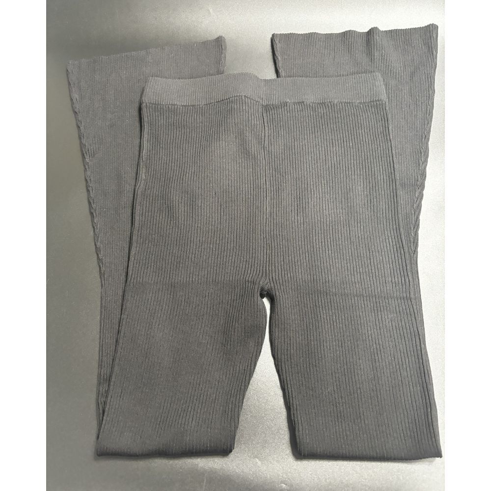 Lita by‎ Ciara NWOT Rib Organic Cotton Flare Pants in Black Large MSRP $228
